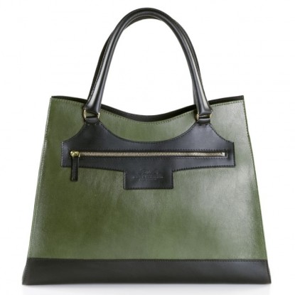 Maxi Karolina in Olive Green and Black Leather