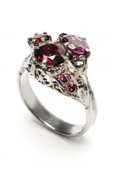 Castle Ring with Garnets